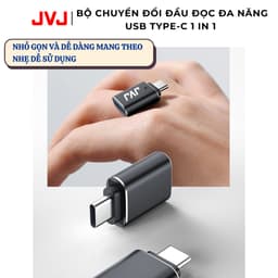 Thumbnail Bộ Chuyển Đổi Đầu Đọc Đa Năng JVJ USB Type-C HUB C1, Cổng USB TYPE C 1in1, Đầu Chuyển Đổi Cho Điện Thoại Laptop BH 2 Năm 1