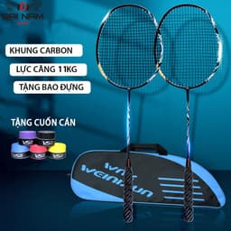 Thumbnail Bộ 2 Vợt Cầu Lông Khung Carbon 710 Căng 11kg (24LBS) Đại Nam Sport + Tặng Túi Đựng Và 2 Quấn Cán 1