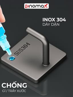 Thumbnail Móc dán tường ENOMAX chịu lực treo đồ đa năng, chất liệu Inox 304, lắp đặt không cần khoan. Bảo hành 1 năm (Eno 0207) 4