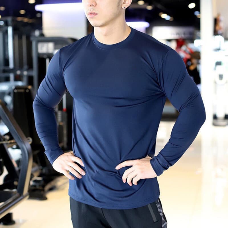Ảnh Áo giữ nhiệt thể thao nam Gấu 194, vải thun lạnh co dãn siêu tốt, form ôm slimfit - AGN T 1