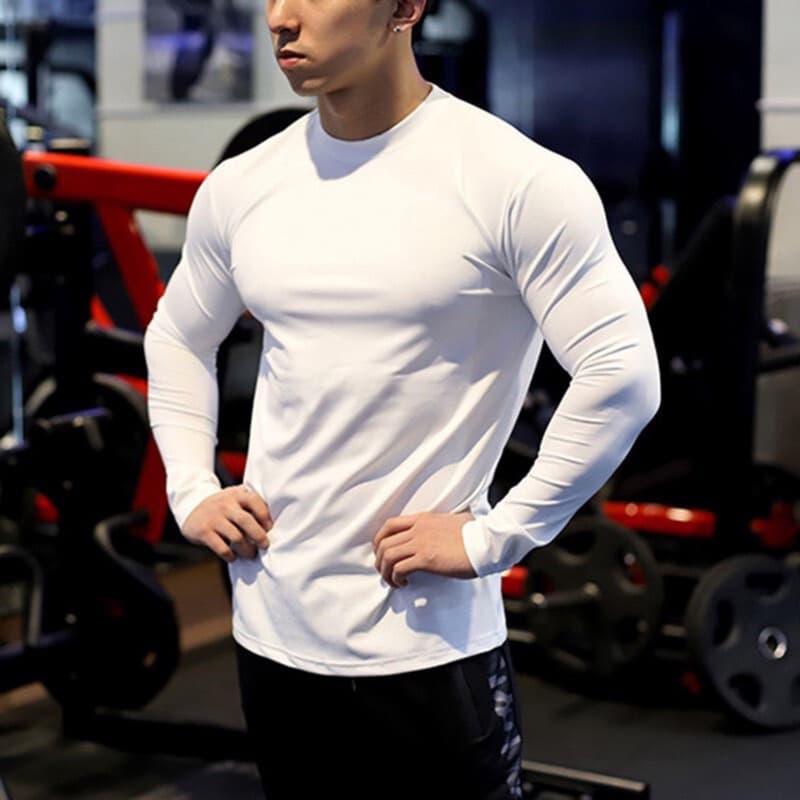 Ảnh Áo giữ nhiệt thể thao nam Gấu 194, vải thun lạnh co dãn siêu tốt, form ôm slimfit - AGN T 3