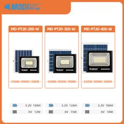 Thumbnail Đèn Led Năng Lượng Mặt Trời MODI SOLAR PT20 200W 300W 400W Với 3 Chế Độ Ánh Sáng và Điều Khiển từ Xa 4