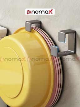 Thumbnail Móc treo chậu dán tường Enomax, chịu lực tốt, chất liệu nhôm hàng không, chống gỉ sét - bảo hành 10 năm (Eno 0118) 2
