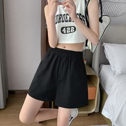 Thumbnail Quần short lưng thun basic trơn đen THOCA HOUSE trẻ trung, năng động thường ngày dễ phối 2