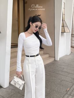 Thumbnail Quần tây thiết kế ống suông 2 túi mổ ly trước cao cấp Callene (L1930) 1