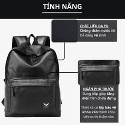 Thumbnail Balo da nam nữ LAZA Organ Backpack 499 - Chất liệu da nhập khẩu chống thấm nước 4
