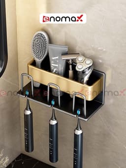 Thumbnail Kệ để bàn chải đánh răng Enomax dán tường, chất liệu nhôm hàng không chịu lực cực tốt, bảo hàng 10 năm ( Eno 0104) 2