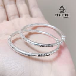 Thumbnail Kiềng Bạc Ta Chạm Rồng Điều Chỉnh Được Size, Khắc Tên Cho Bé Yêu Minh Canh Jewelry 2