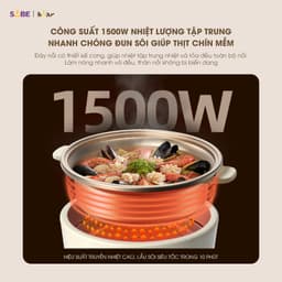 Thumbnail Nồi Lẩu Điện Đa Năng 5L Bear Chiên Xào Nấu Đế Tách Rời Sôi Nhanh Tiết Kiệm Điện Nhiệt Tỏa Đều Siêu Chống Dính NL05F 2