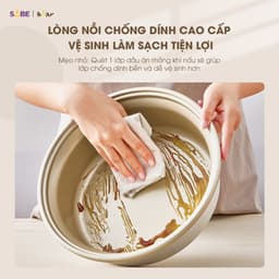 Thumbnail Nồi Lẩu Điện Đa Năng 5L Bear Chiên Xào Nấu Đế Tách Rời Sôi Nhanh Tiết Kiệm Điện Nhiệt Tỏa Đều Siêu Chống Dính NL05F 4