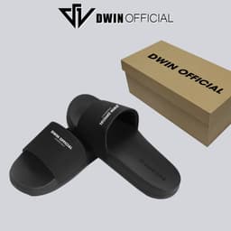 Thumbnail Dép quai ngang nam nữ slipper DWIN đen fullbox local brand 1