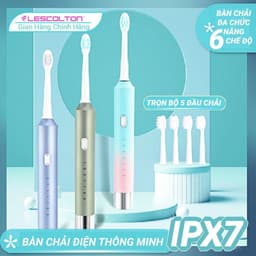 Thumbnail Bàn chải điện lescolton đánh răng điện tử sạc USB IPX7 Chống nước công nghệ tấng suất rung cao lông chống chẻ rụng 3