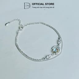 Thumbnail Lắc tay bạc 925 dành cho nữ mix đá Moonstone xinh xắn Dế Bạc 2