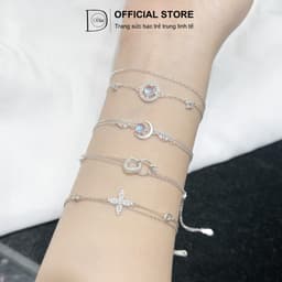 Thumbnail Lắc tay bạc 925 dành cho nữ mix đá Moonstone xinh xắn Dế Bạc 1