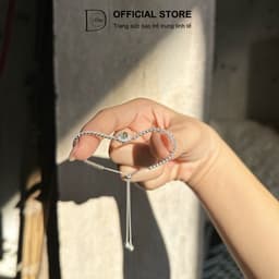 Thumbnail Lắc tay bạc 925 dành cho nữ mix đá Moonstone xinh xắn Dế Bạc 3