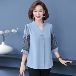 Thumbnail Áo Kiểu Trung Niên MAI THY, Mẫu Sơ Mi Nữ Bigsize Cho Mẹ Trung Tuổi Sang Trọng Trang Nhã | Thời Trang Trung Niên U50 2