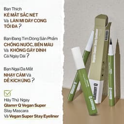 Thumbnail Combo Mascara Glamrr Q Cong Dày Chống Nước Thuần Chay (7g) & Kẻ Mắt Glamrr Q Chống Nước Thuần Chay (0.6g) 2