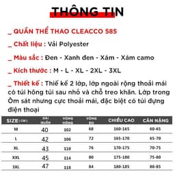 Thumbnail Quần Chạy Bộ Nam Bảo Hành 12 Tháng Quần Thể Thao Nam 2 Lớp Polyester Thoáng Khí Có Túi Điện Thoại Cleacco 585 Boro Sport 2