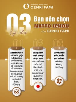 Thumbnail Viên Uống Bổ Não, Ngừa Đột Quỵ Tai Biến, Giúp Ngủ Ngon Nattokinase 3000FU Natto Ichou Genki Fami Nhật Bản 3