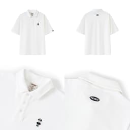 Thumbnail Áo Polo Form rộng NOAM Teeny Homies Cotton 100% mềm mịn vượt trội - Màu đen/ trắng 2