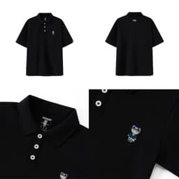 Thumbnail Áo Polo Form rộng NOAM Teeny Homies Cotton 100% mềm mịn vượt trội - Màu đen/ trắng 3