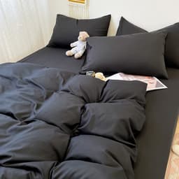 Thumbnail Bộ vỏ chăn ga gối cotton tici LIDACO notag - Full đen 3
