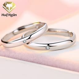 Thumbnail Nhẫn đôi bạc Ý 925 Huệ Ngân - Tình Yêu thuần khiết RR1735 2