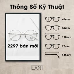 Thumbnail Gọng kính cận nam nữ LANI tròn vintage kim loại thanh mảnh Lani 2230 lắp mắt cận có độ theo yêu cầu 1
