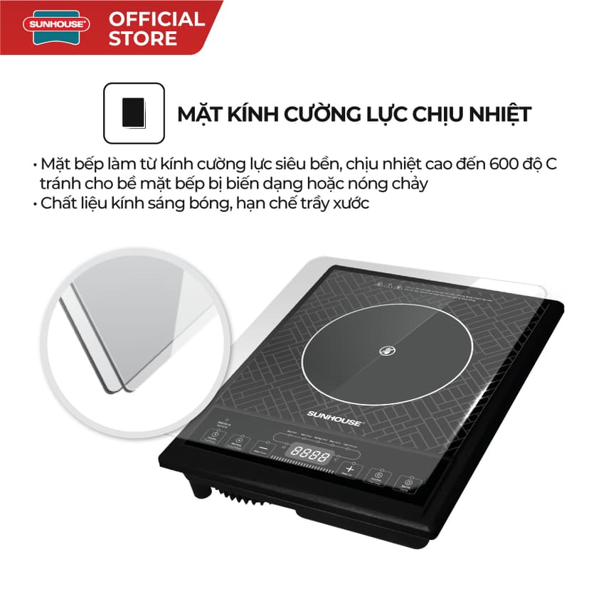 Ảnh Bếp đơn hồng ngoại Sunhouse SHD6011 - Công suất 2000W - Phím bấm điện tử - 5 chế độ nấu - Bảo hành 12 tháng 4