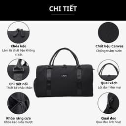 Thumbnail Túi du lịch cỡ lớn Niaga Bag 591 - Chất liệu canvas trượt nước cao cấp - Thương hiệu LAZA 3