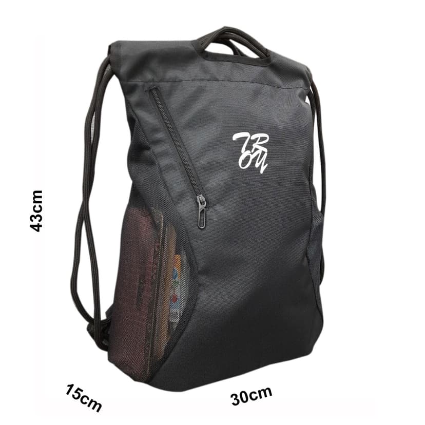 Ảnh Balo dây rút TROY Leo phối lưới bên hông có quai xách tay, chất vải dù chống thấm, size 43 x 30 x 15cm 2