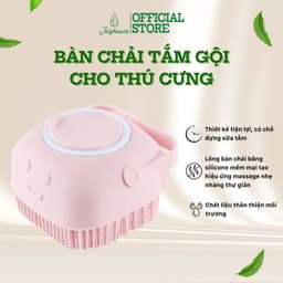 Thumbnail Bàn chải tắm cho chó mèo Julyhouse tạo bọt massage và có chỗ đựng sữa tắm (màu ngẫu nhiên) 1