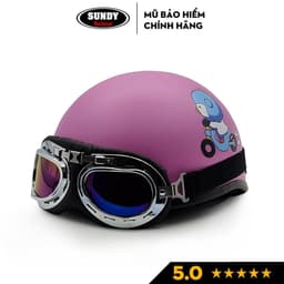 Thumbnail Mũ bảo hiểm nửa đầu 1/2 SUNDY cao cấp, kèm kính UV, phi công, nhiều họa tiết thời trang, cute 2