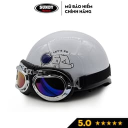 Thumbnail Mũ bảo hiểm nửa đầu 1/2 SUNDY cao cấp, kèm kính UV, phi công, nhiều họa tiết thời trang, cute 3