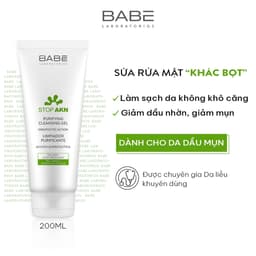 Thumbnail Sữa rửa mặt Laboratorios BABÉ Stop Akn Purifying Cleansing Gel 200ml 3