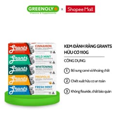 Thumbnail Kem Đánh Răng Grants of Australia Hữu Cơ Bổ Sung Canxi Và Khoáng Chất Làm Dịu Nướu Chính Hãng 110G 2