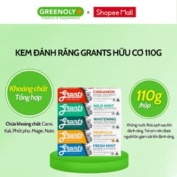 Thumbnail Kem Đánh Răng Grants of Australia Hữu Cơ Bổ Sung Canxi Và Khoáng Chất Làm Dịu Nướu Chính Hãng 110G 3