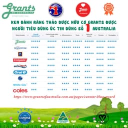 Thumbnail Kem Đánh Răng Grants of Australia Hữu Cơ Bổ Sung Canxi Và Khoáng Chất Làm Dịu Nướu Chính Hãng 110G 4