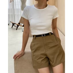 Thumbnail Quần short lưng cao phong cách parisian đơn giản thanh lịch idée 1