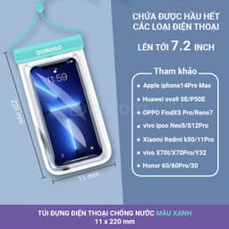 Thumbnail Túi chống nước điện thoại cao cấp DOROGO tiêu chuẩn ipx8 bền bỉ khi đi bơi lặn du lịch dã ngoại 3
