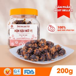Thumbnail Ô mai (xí muội) mận hậu ngũ vị Hồng Lam, dạng hộp và gói. Hương vị chua, cay, mặn ngọt của gừng 1