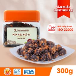 Thumbnail Ô mai (xí muội) mận hậu ngũ vị Hồng Lam, dạng hộp và gói. Hương vị chua, cay, mặn ngọt của gừng 2