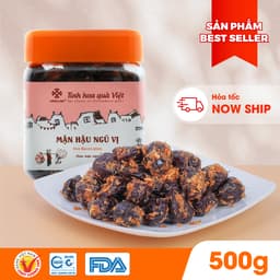 Thumbnail Ô mai (xí muội) mận hậu ngũ vị Hồng Lam, dạng hộp và gói. Hương vị chua, cay, mặn ngọt của gừng 3