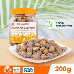 Thumbnail Ô mai (xí muội) mơ gừng chua mặn ngọt Hồng Lam, dạng hộp và gói. Có vị chua, mặn, ngọt của gừng 1