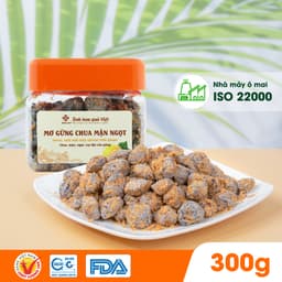 Thumbnail Ô mai (xí muội) mơ gừng chua mặn ngọt Hồng Lam, dạng hộp và gói. Có vị chua, mặn, ngọt của gừng 2