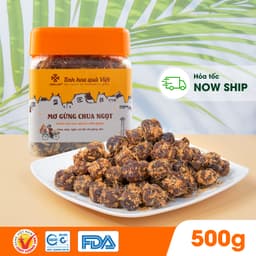 Thumbnail Ô mai (xí muội) mơ gừng chua ngọt Hồng Lam, dạng hộp. Có vị chua, ngọt của gừng 3