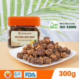 Thumbnail Ô mai (xí muội) mơ gừng chua ngọt Hồng Lam, dạng hộp. Có vị chua, ngọt của gừng 2