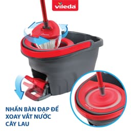 Thumbnail Cây lau nhà VILEDA Turbo Easy Wring&Clean kèm khăn lau bếp đa năng gói 4 chiếc - Vileda chính hãng 4