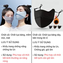 Thumbnail Khẩu trang chống nắng chống tia UV chất lụa băng mềm mịn mát thông thoáng GEPO 2
