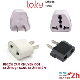 Thumbnail Phích Cắm - Taky, Chuyển Đổi Chân Dẹt Sang Chân Tròn, Đầu Chuyển Đổi Phích Điện Nhỏ Gọn, Tiện Dụng. 8601 1
